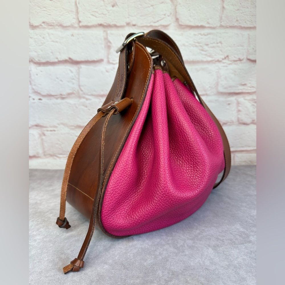 Gancio Italian Leather Drawstring Bucket Bag - Picture 2 of 10
